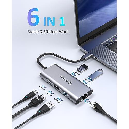 USB C Hub, UtechSmart Ethernet Multiport Adapter, 6 In 1 to HDMI 並行輸入品｜import-tabaido｜05