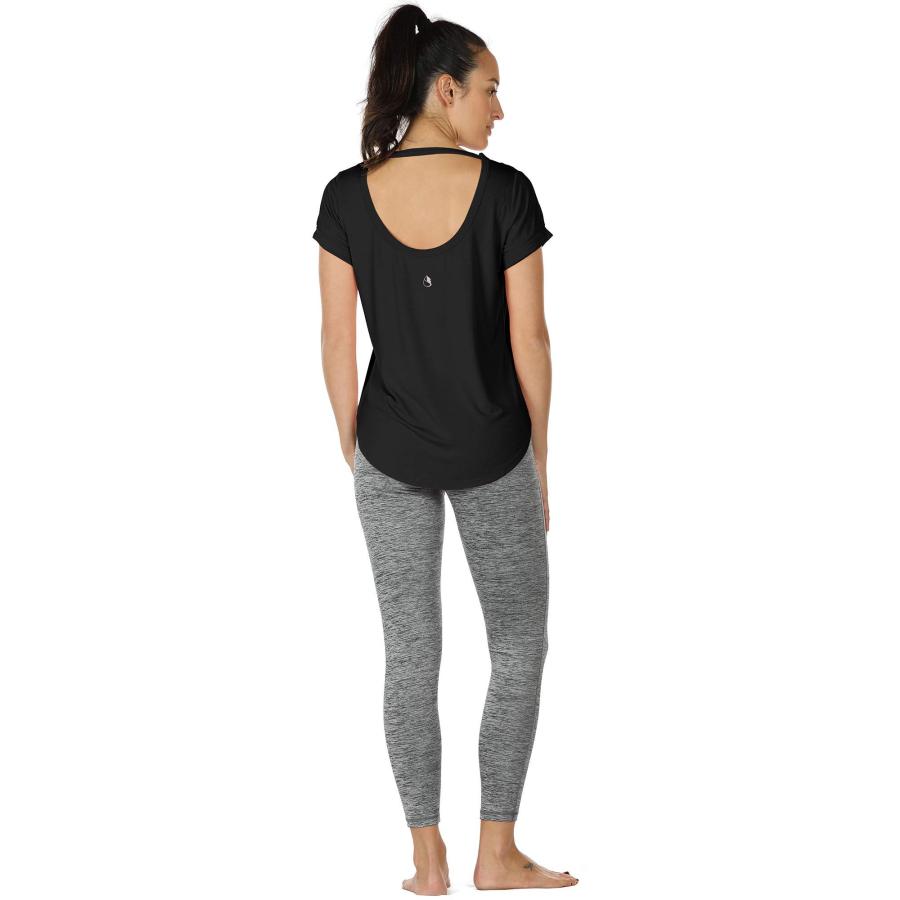 【並行輸入品】icyzone レディース ヨガ シャツ レディース用 オープン バック   ワークアウト トップス 半袖 T シャツ ルーズ フ | ブランド登録なし | 09