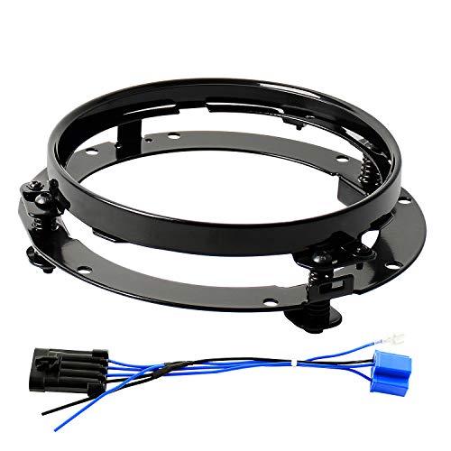 【並行輸入品】YEEGO DIRECT 7インチ ラウンドヘッドライトリングマウントブラケットと7インチLEDヘッドライトワイヤーハーネスアダプの画像