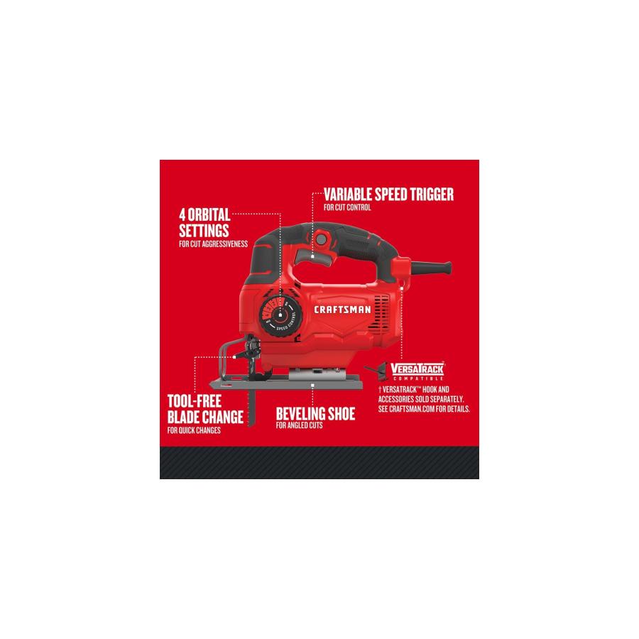 【並行輸入品】CRAFTSMAN Jig Saw， 4 Orbital Settings， Up to 3，000 SPM， 5 Amp， Co_3