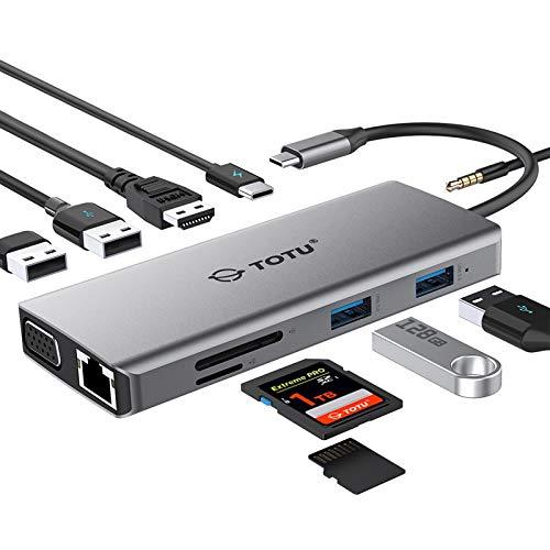 【並行輸入品】USB C Hub, Type C Hub, TOTU 11 in 1 Adapter with Ethernet, 4K USの画像