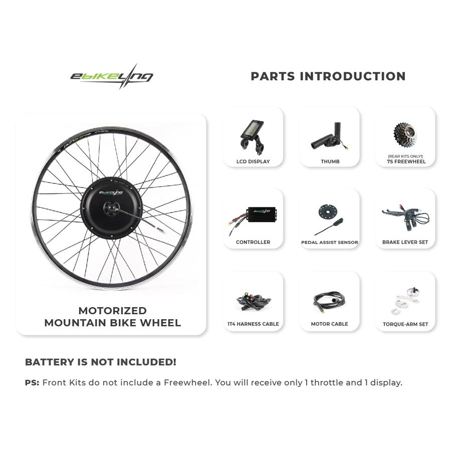 【並行輸入品】EBIKELING 防水バイク変換キット 36V 500W 700C ギア付き電動バイク変換キット   リアホイール電動自転車ハブの画像