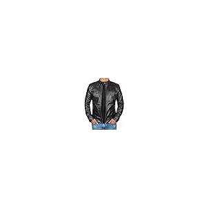 【並行輸入品】本革ブラックレザージャケット メンズ   ラムスキン 軽量 メンズレザージャケット US サイズ: Large カラー: ブラックの画像
