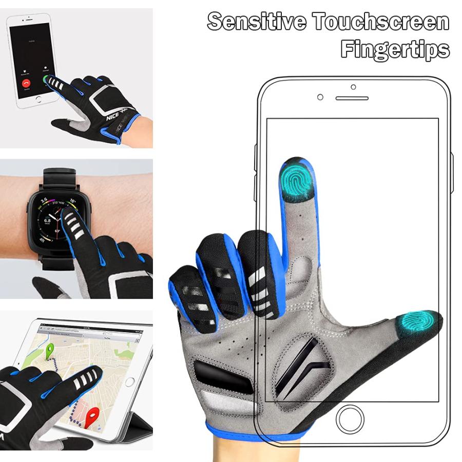 【並行輸入品】NICEWIN サイクリングバイクグローブ メンズ レディース パッド入り 滑り止め マウンテンバイクグローブ タッチスクリーンフの画像
