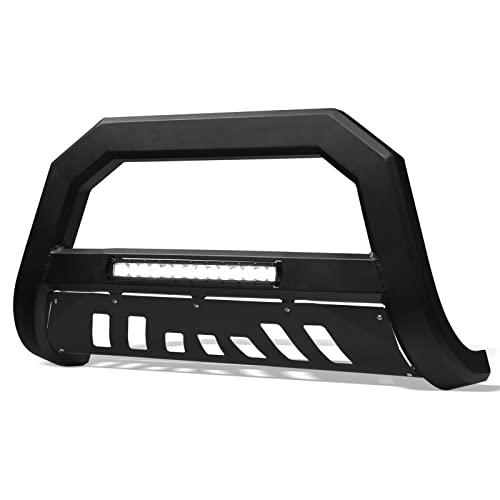 【並行輸入品】Topline Autopart つや消しブラック AVT アルミニウム LED ライト ブルバー ブラシ フロントバンパー グリの画像