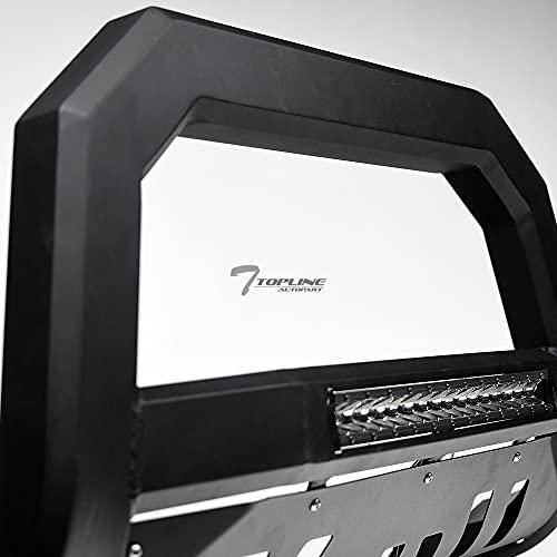 【並行輸入品】Topline Autopart つや消しブラック AVT アルミニウム LED ライト ブルバー ブラシ フロントバンパー グリの画像