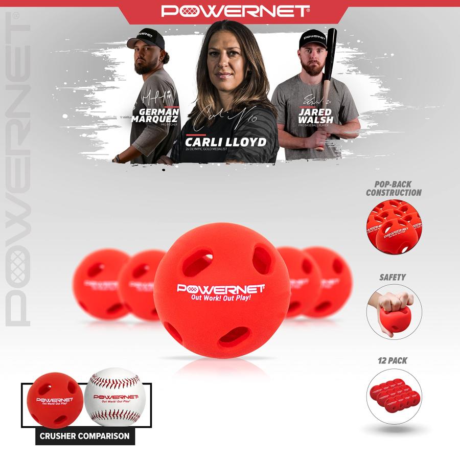 【並行輸入品】PowerNet Crushers Limitedフライトトレーニング野球12 PK |試合前のウォームアップと打撃ドリルのためのの画像