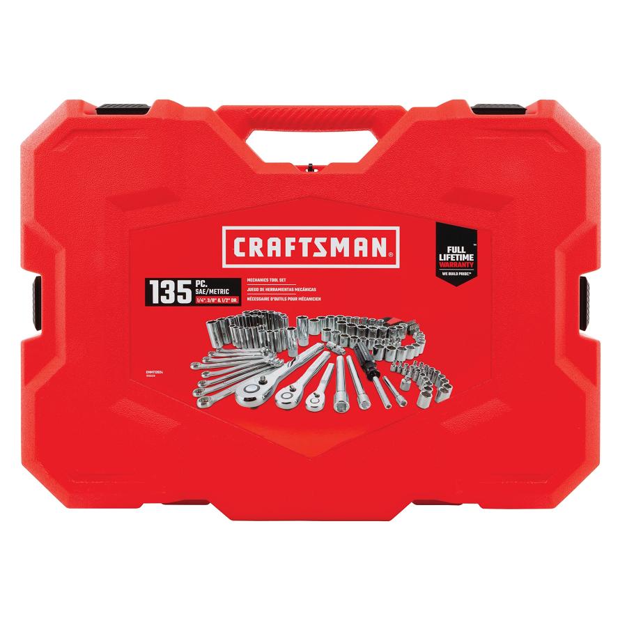 【並行輸入品】Craftsman 1/4 3/8 1/2インチ ドライブメトリックとSAE 6と12ポイントメカニックツールセット 135ピース_6