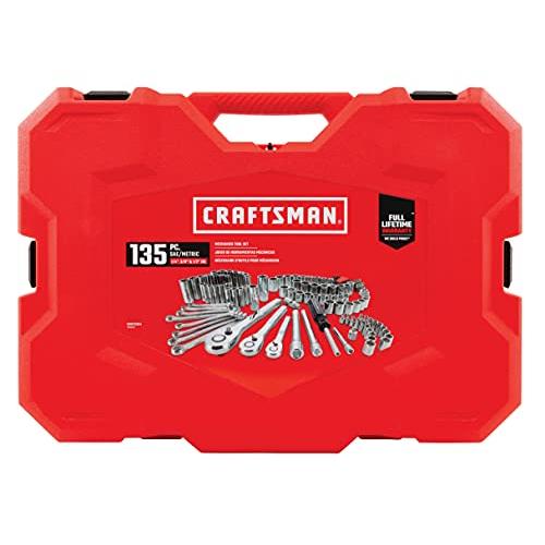 【並行輸入品】Craftsman 1/4 3/8 1/2インチ ドライブメトリックとSAE 6と12ポイントメカニックツールセット 135ピース_7