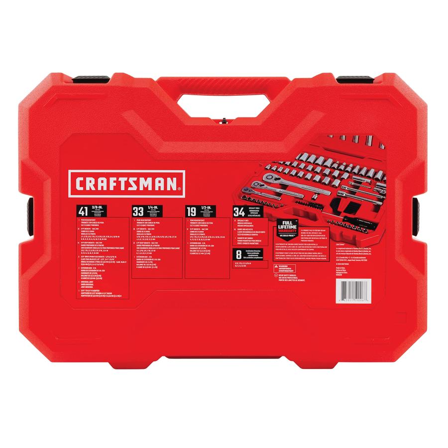 【並行輸入品】Craftsman 1/4 3/8 1/2インチ ドライブメトリックとSAE 6と12ポイントメカニックツールセット 135ピース_9