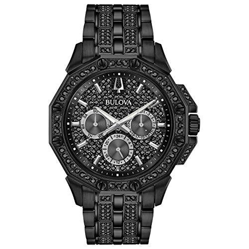 【並行輸入品】Bulova クリスタルマルチファンクションウォッチ、ステンレススチール、ブラック（モデル：98C134） クリスタルオクタバ Bの画像