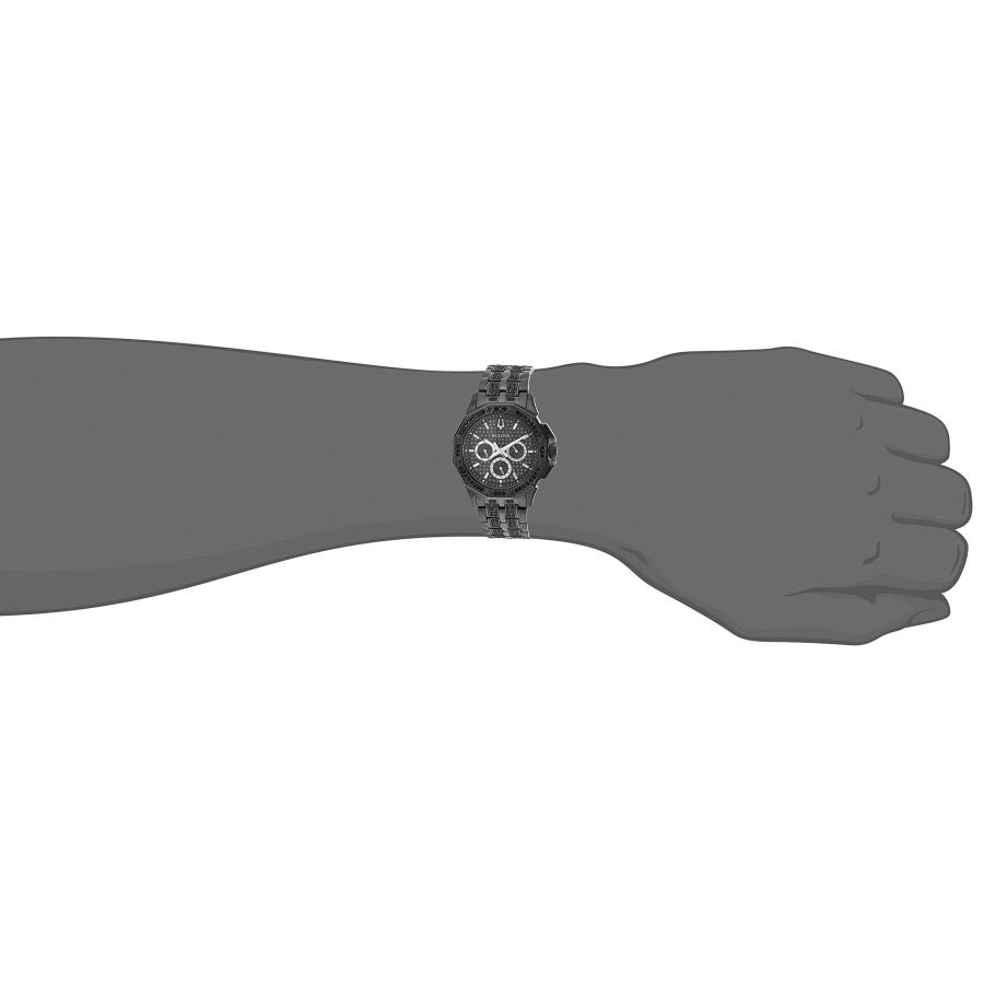 【並行輸入品】Bulova クリスタルマルチファンクションウォッチ、ステンレススチール、ブラック（モデル：98C134） クリスタルオクタバ Bの画像