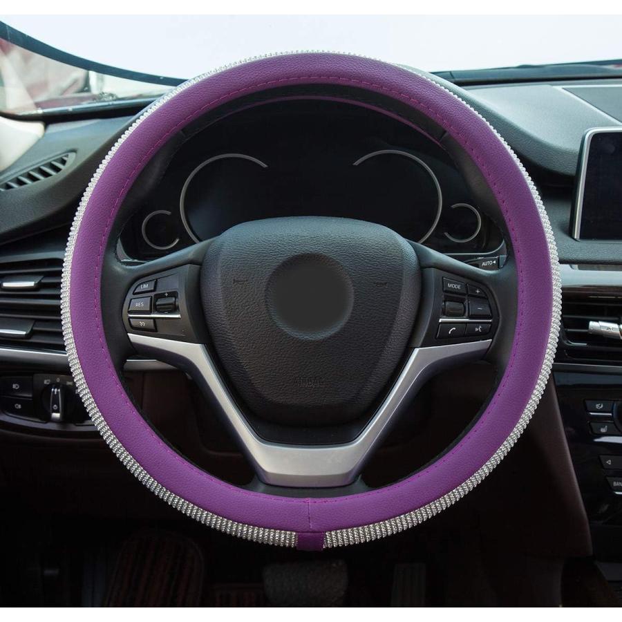 通販の公式 New Diamond Leather Steering Wheel Cover with Bling Bling Crysta 並行輸入品