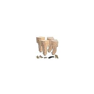 【並行輸入品】La Vane 木製家具の脚 4点セット ヨーロッパスタイル ソリッドウッド 彫刻家具 交換用 足装飾 ソファ キャビネット ワー_2