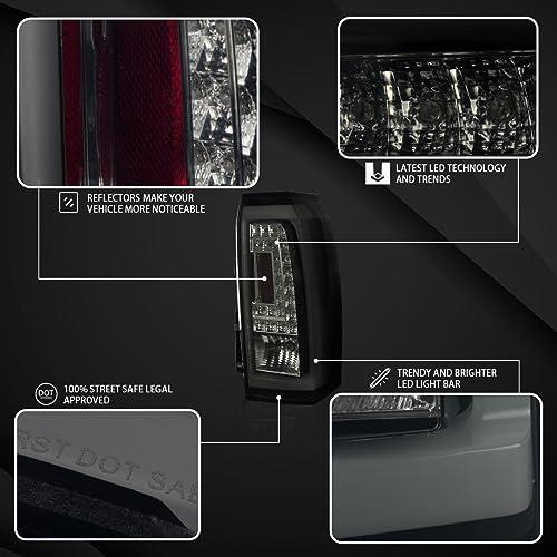 【並行輸入品】Autozensation GMC Yukon XL 光沢ブラックスモークレンズ LED リアテールライト ブレーキランプ ペア_7