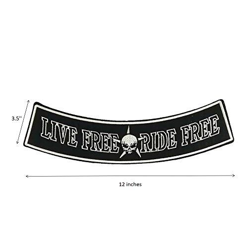 【並行輸入品】Live Free ライドフリー ジャンボ オートバイ MC刺繍 アイロン接着 縫い付けパッチ バイカーベスト用 Cute Pat_4