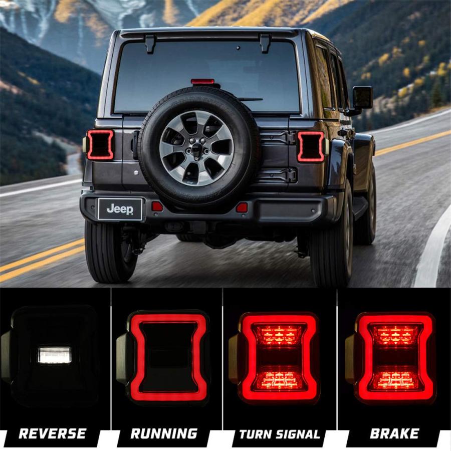 Kiwi Master スモークLEDテールライト 2018 2024 Jeep Wrangler JL/4xe用 アクセサリー  並行輸入品｜import-tabaido｜04