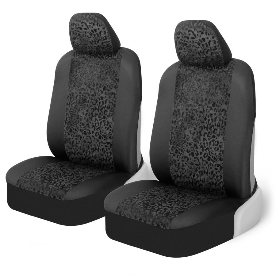 BDK ブラック ヒョウ柄カーシートカバー フロントシート用 BDK ブラック ヒョウ柄カーシートカバー フロントシート用