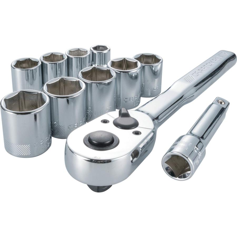 並行輸入品】CRAFTSMAN ソケットセット ラチェット付き メトリック 3/8