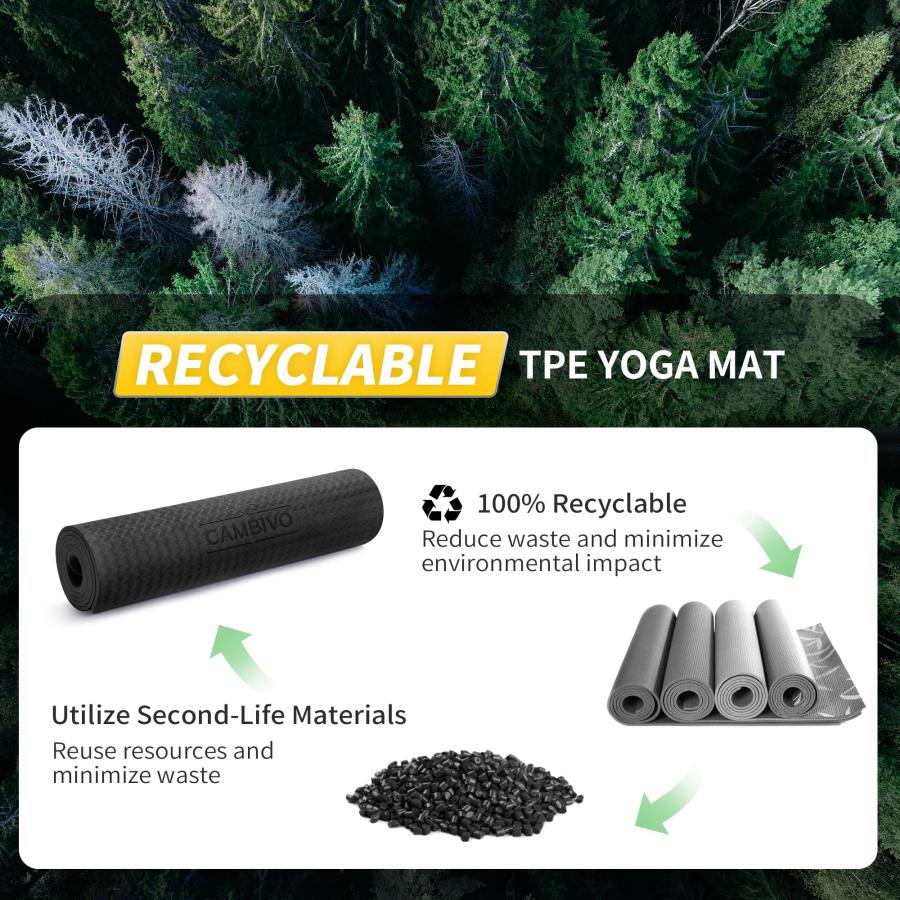 【CAMBIVO】ヨガマット ワイド Large Yoga and Exercise Mat Set - Cambivo