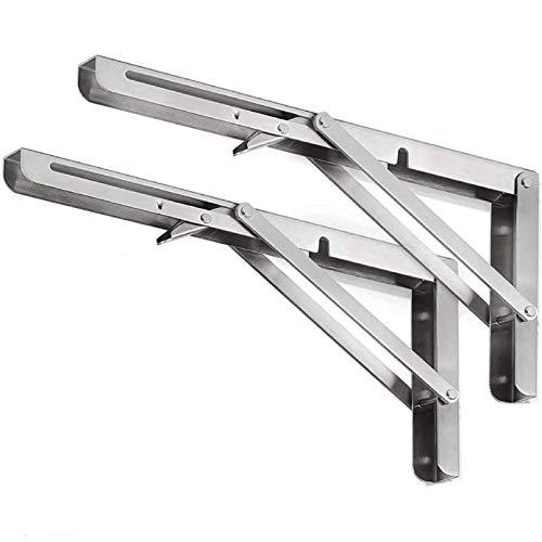 【並行輸入品】Jolitac 折りたたみシェルフブラケット 12 Inch シルバー Jolitac Folding Shelf Bracketの画像