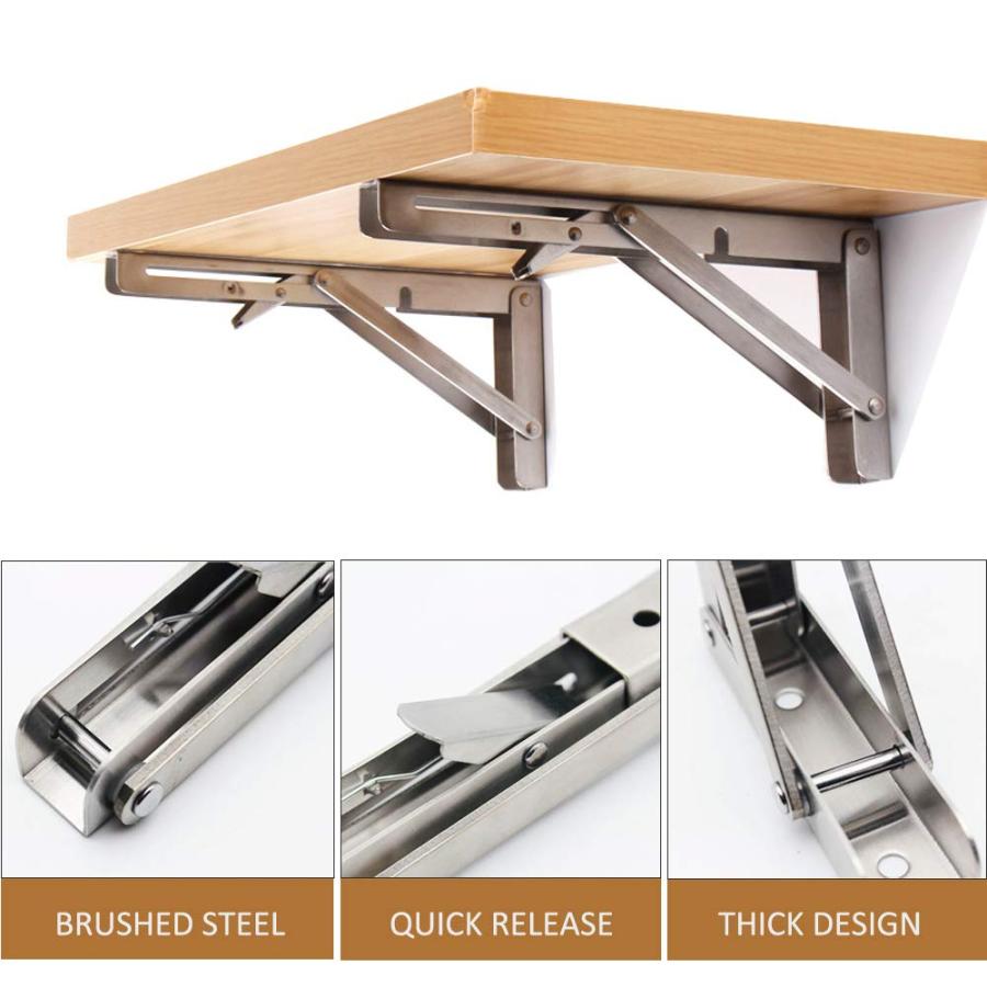 【並行輸入品】Jolitac 折りたたみシェルフブラケット 12 Inch シルバー Jolitac Folding Shelf Bracketの画像
