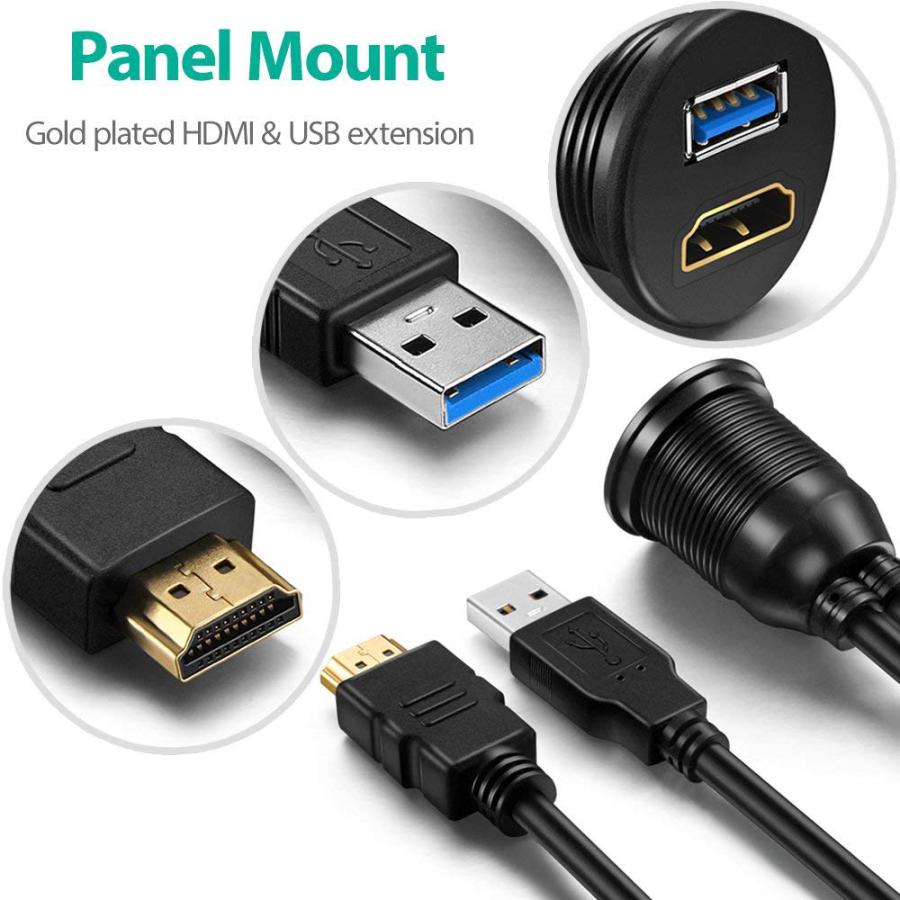 OBVIS USB3.0 HDMIマウントケーブル HDMI延長フラッシュ