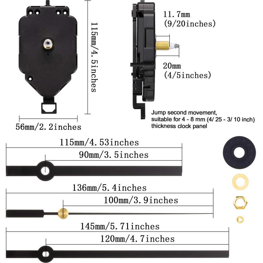 並行輸入品】振り子時計 ムーブメント 交換用 ロングシャフト
