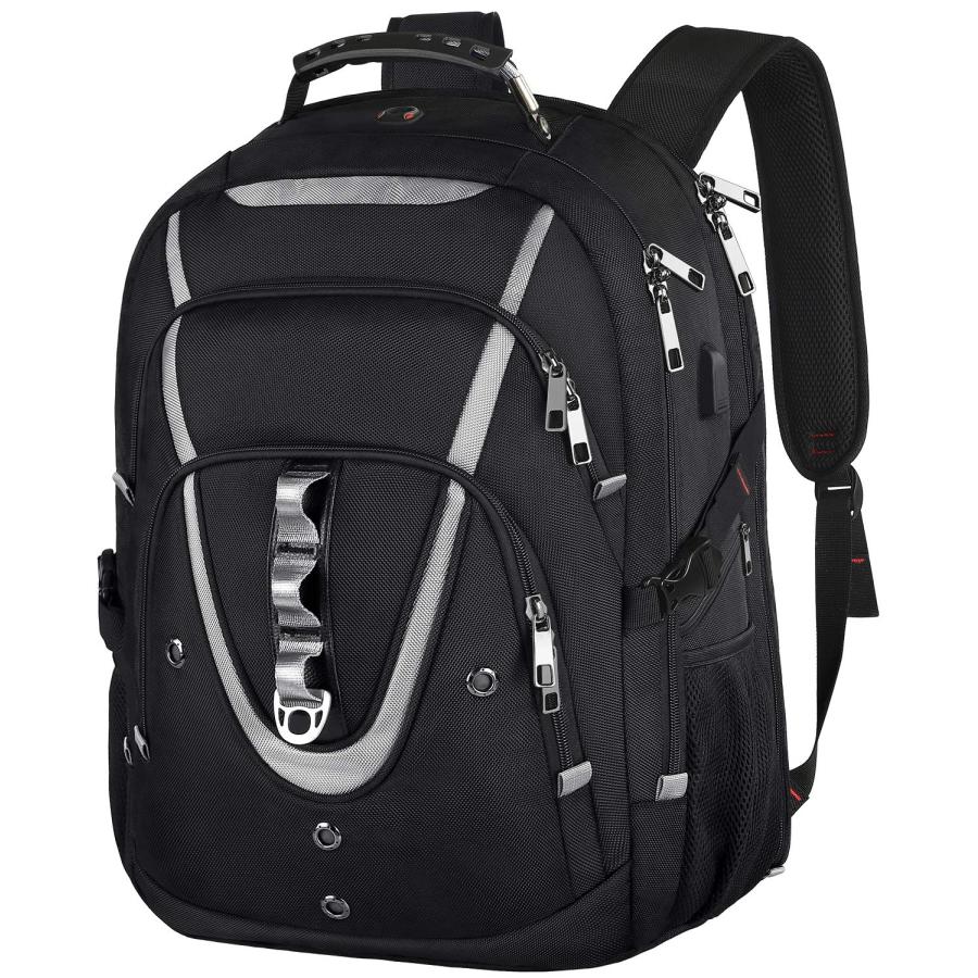 【並行輸入品】18.4 ノートパソコン用バックパック メンズ 55L 特大ゲーム用ノートパソコンバックパック USB充電ポート付き TSAフレン
