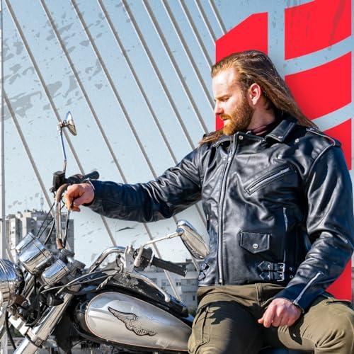 並行輸入品】レザーオートバイジャケット メンズ Moto Riding Cafe