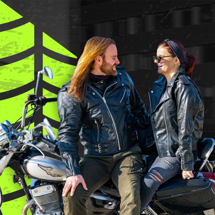 並行輸入品】レザーオートバイジャケット メンズ Moto Riding Cafe