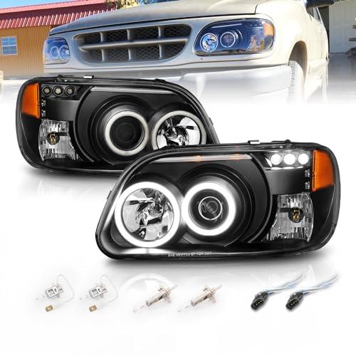 【並行輸入品】AmeriLite ブラックプロジェクター交換用ヘッドライト CCFL Halo LEDセット 95 01 Ford Explor