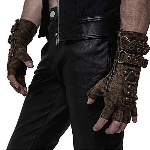 【並行輸入品】Punk Rave Steampunk Fingerless Gloves for Men Motorcycle Cottonの画像