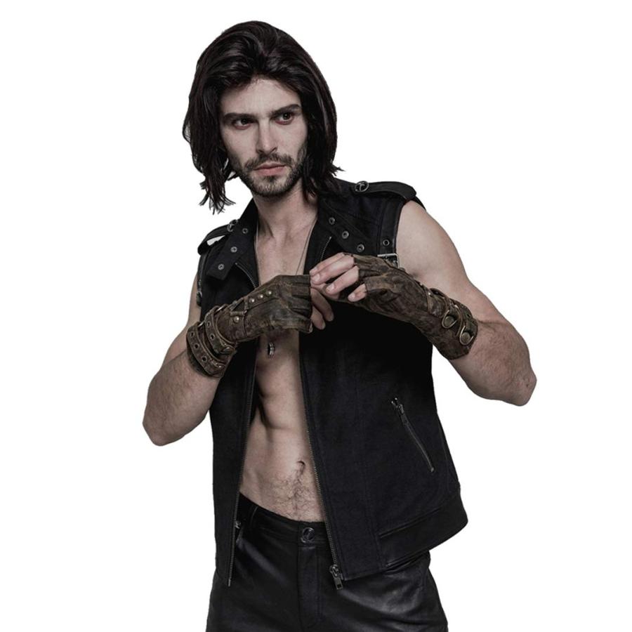 【並行輸入品】Punk Rave Steampunk Fingerless Gloves for Men Motorcycle Cottonの画像
