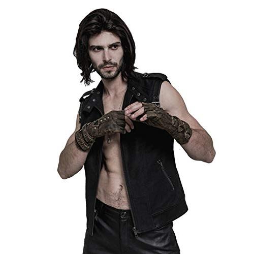 【並行輸入品】Punk Rave Steampunk Fingerless Gloves for Men Motorcycle Cottonの画像
