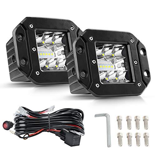 【並行輸入品】Flush Mount LED Pods with Wiring Harness,5 Inch 36w LED Work Ligの画像