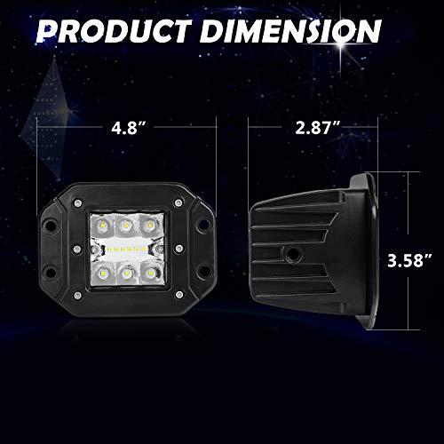 【並行輸入品】Flush Mount LED Pods with Wiring Harness,5 Inch 36w LED Work Ligの画像