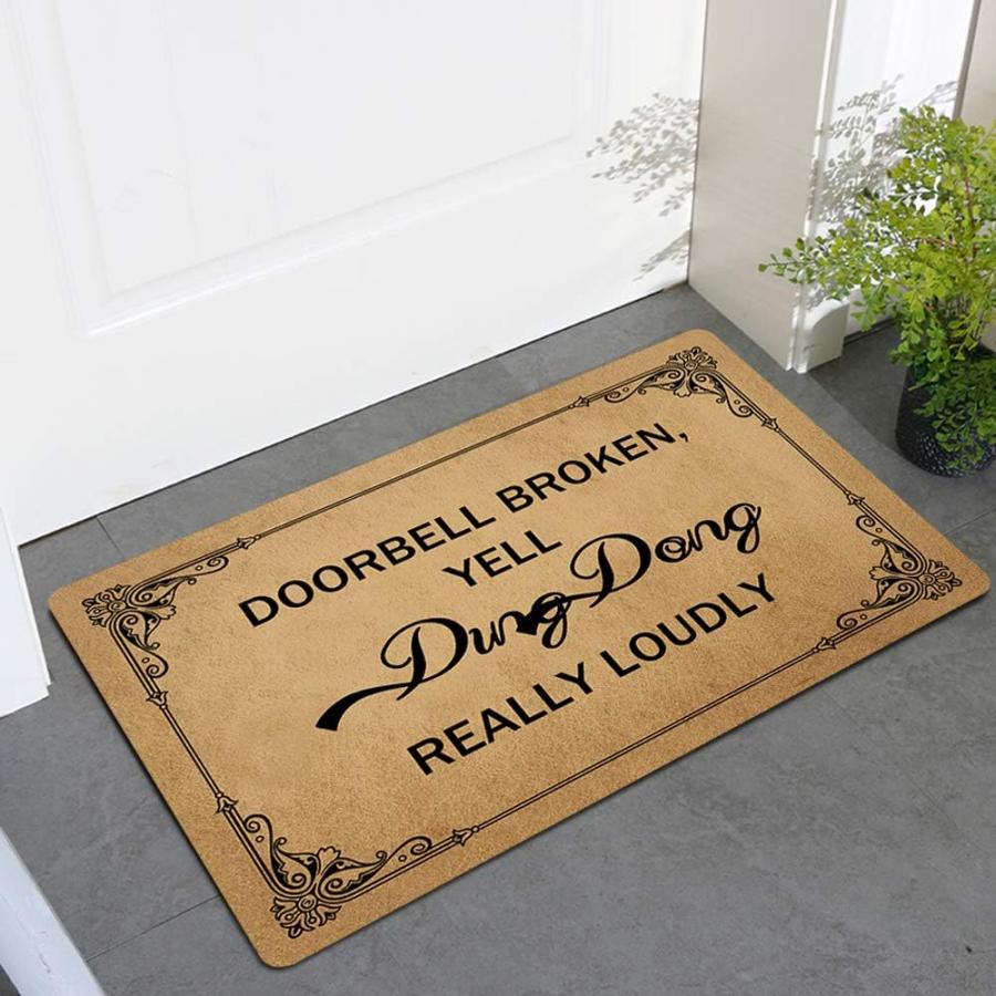 【並行輸入品】ST Indoor Door Mats Cute Welcome Mat DoorBell Broken  Yell Ding D 並行の画像
