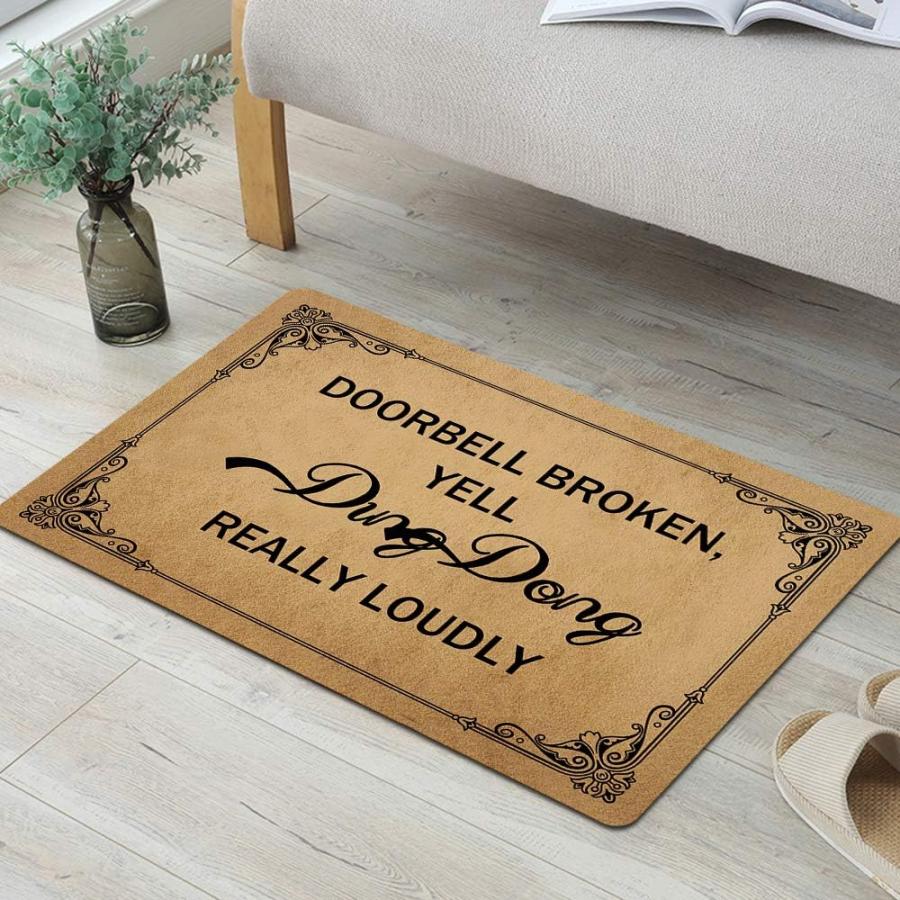 【並行輸入品】ST Indoor Door Mats Cute Welcome Mat DoorBell Broken  Yell Ding D 並行の画像