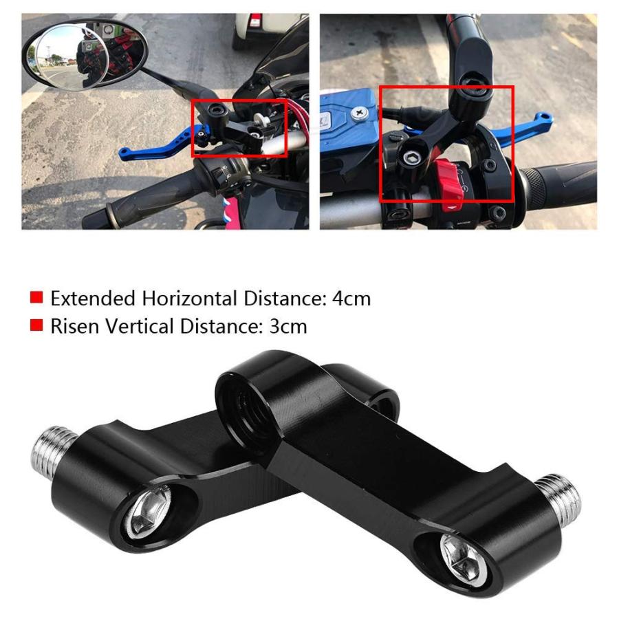 【並行輸入品】Qiilu 10mm 8mm オートバイ バックミラーマウント ライザー エクステンダー アダプター 延長キット Qiilu 10_3