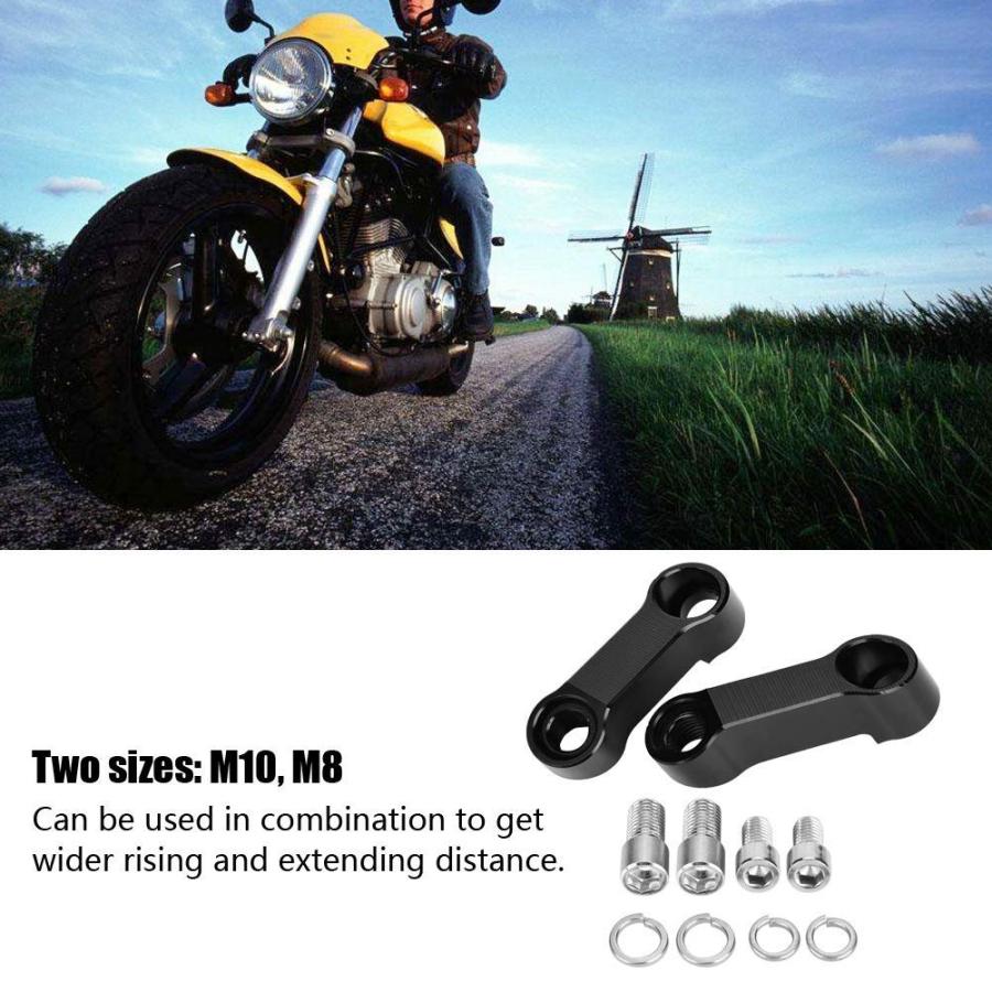 【並行輸入品】Qiilu 10mm 8mm オートバイ バックミラーマウント ライザー エクステンダー アダプター 延長キット Qiilu 10_6
