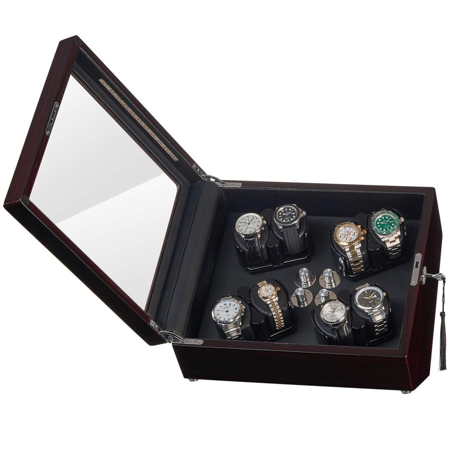 【並行輸入品】JQUEEN 時計 ワインダー 8つの自動巻き時計 静かなモーター付き JQUEEN Watch Winder for 8 Autの画像