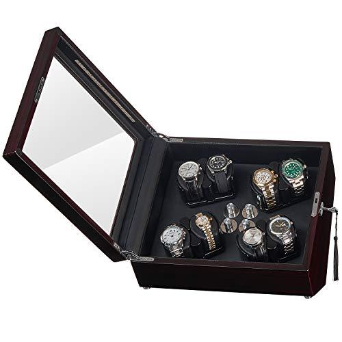 【並行輸入品】JQUEEN 時計 ワインダー 8つの自動巻き時計 静かなモーター付き JQUEEN Watch Winder for 8 Autの画像