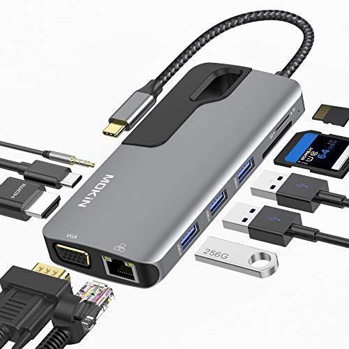 【並行輸入品】MacBook Pro用USB Cハブアダプター、Thunderbolt 3アダプター、10 in 1 USB Cドングル ギガビ_1