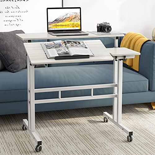 【並行輸入品】DlandHome パソコンデスク 昇降式テーブル 高さ調節可能 67 115cm サイドテーブル スタンディングデスク キャスタ_7