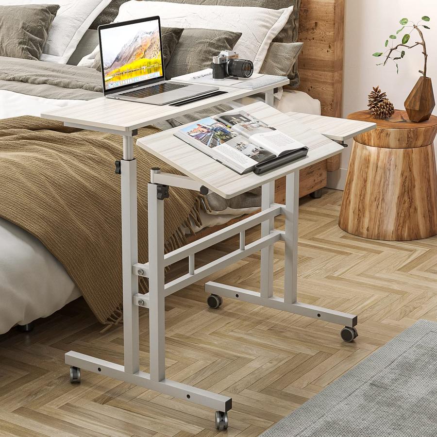 【並行輸入品】DlandHome パソコンデスク 昇降式テーブル 高さ調節可能 67 115cm サイドテーブル スタンディングデスク キャスタ_9