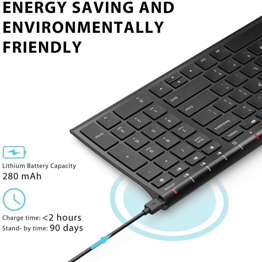買取安い店 SMFR Wireless Keyboard， Multi Device Keyboard blackkeyboard for 並行輸入品