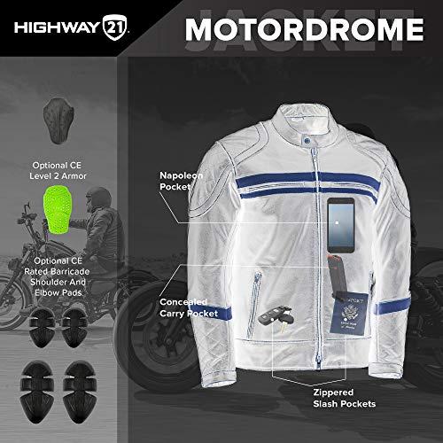 【並行輸入品】Highway 21 Motordrome メンズ ストリートバイクジャケット   ブラック / 3XL Highway 21 Mの画像