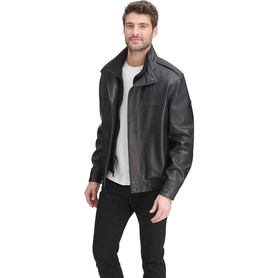 DKNY レザージャケット Mサイズ DKNY Men's biker 's line black leather jacket “L” pre-owned great