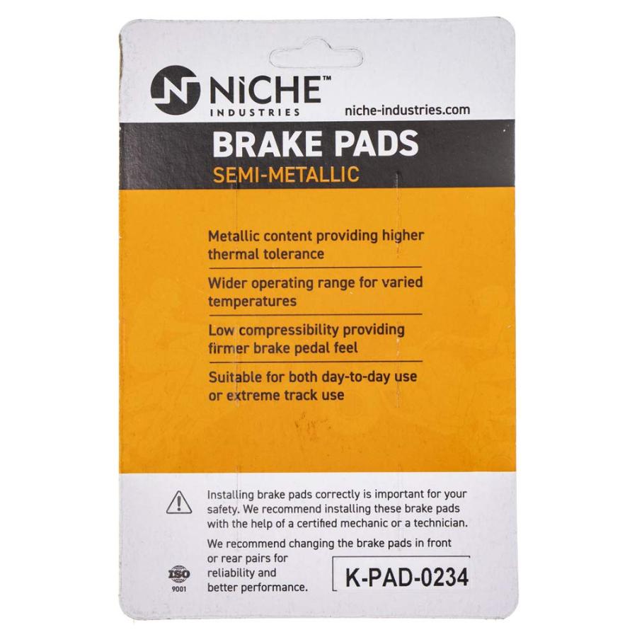 【並行輸入品】NICHE Brake Pad Set for Yamaha XT350 XT225 TTR225 Tri Z 250 RT18_3
